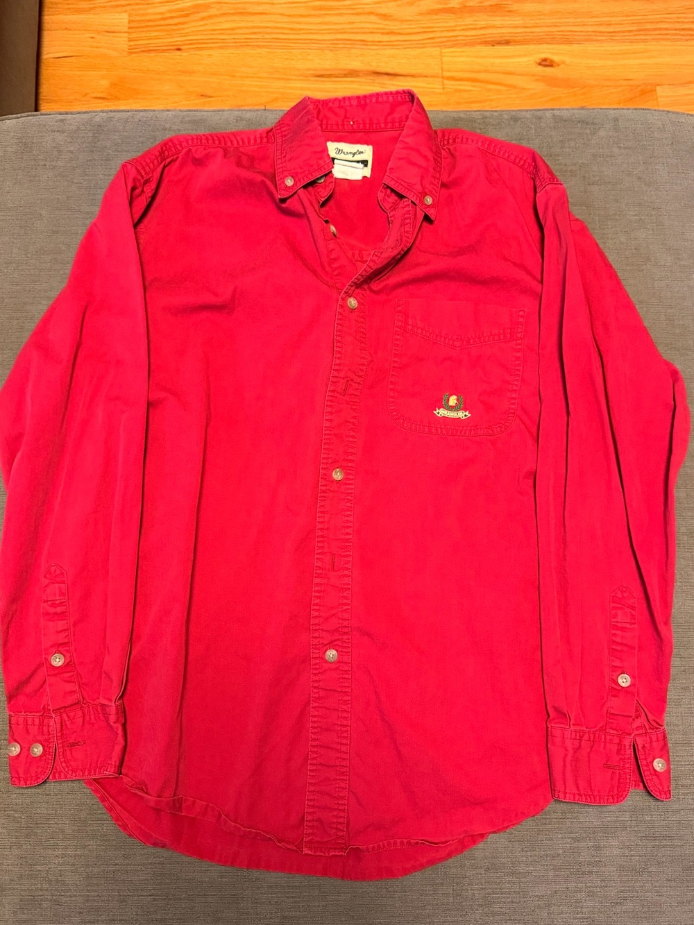 Men's Wrangler Riata Red Long-Sleeve Button-Up Shirt
